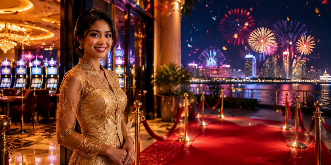 Pemain bertaruh sukan dalam suasana tradisional Johor dengan baju kebaya berwarna merah jambu