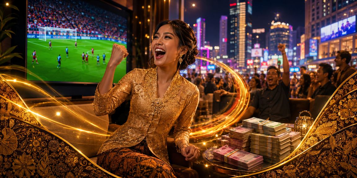 Pengguna wanita berbaju kebaya menerima bonus cashback jackpot dengan selamat di Kuala Lumpur