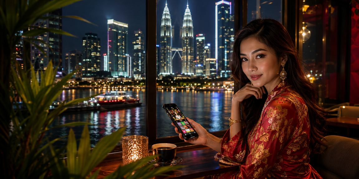 Pemandangan kasino laut malam di Kuala Lumpur dengan suasana mengasyikkan